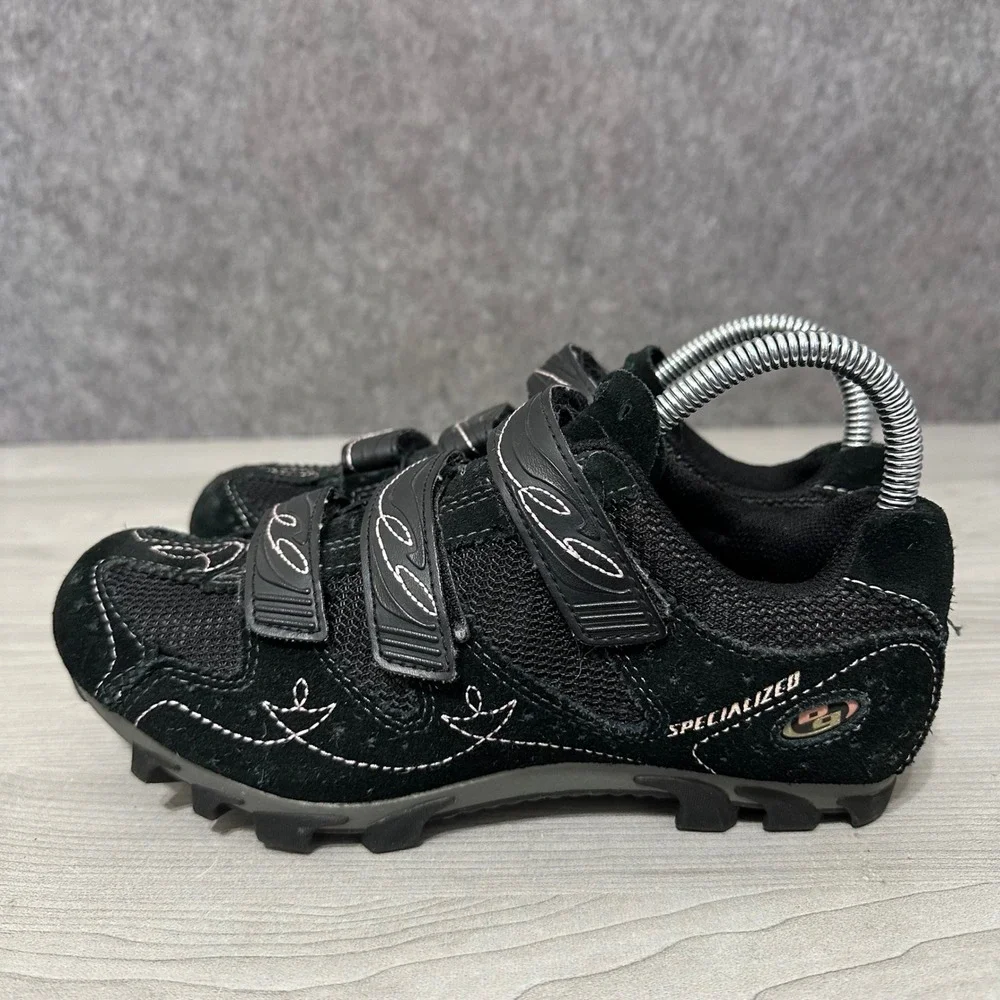 Specialized Riata Mountain Bike Shoes Womens 7.5 Black Pink‎ Hook Loop Cycling